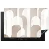 Abstracte bogen - Modern - Beige Inductie beschermer vinyl 3mm klein -3d