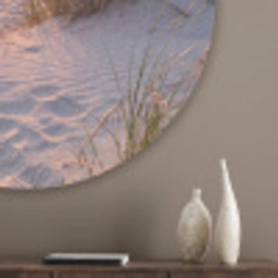 Strand - Zonsondergang - Natuur - Landschap Akoestische PET Vilt - Rond klein -sfeer5_closeup
