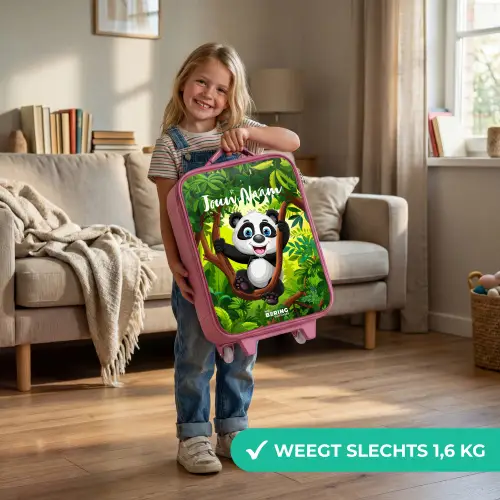 Pedro panda Kinderkoffer - Roze klein -sfeer2_NL