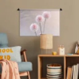 Bloemen - Bollen - Roze Wandkleed katoen klein -wsfeer4_kind