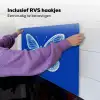Vlinder - Wit - Getekend - Stippen Inductie beschemer met haakjes middel -ky-ophangen-nl
