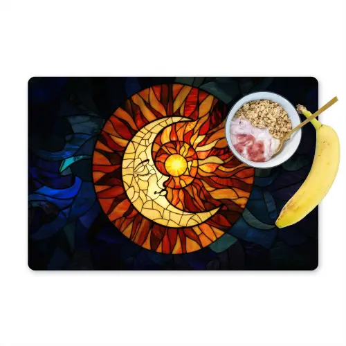 Mozaïek - Glas - Maan - Donkerblauw Placemat vinyl groot -zzzproduct_Kitchenyeah-website