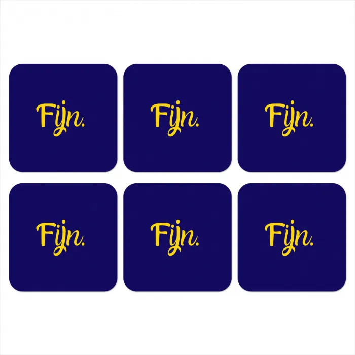 Blauw - Geel - Fijn onderzetter kurk middel -3d