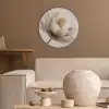 Bloem - Beige - Crème Akoestische PET Vilt - Rond klein -sfeer1