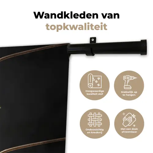 Kruiden - Lepel - Specerijen - Zwart - Italiaans Wandkleed katoen klein -sfeer2
