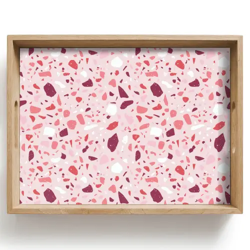Terrazzo - Patroon - Roze Dienblad Rechthoek middel 911 -z3d_shopping