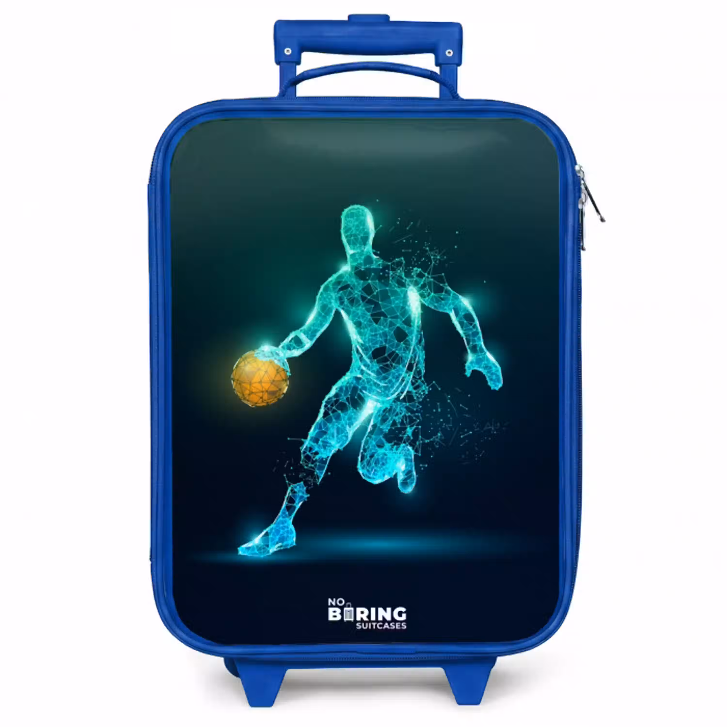 Basketbalspeler in neon dribbelactie Kinderkoffer - Blauw klein -zzz_website3d