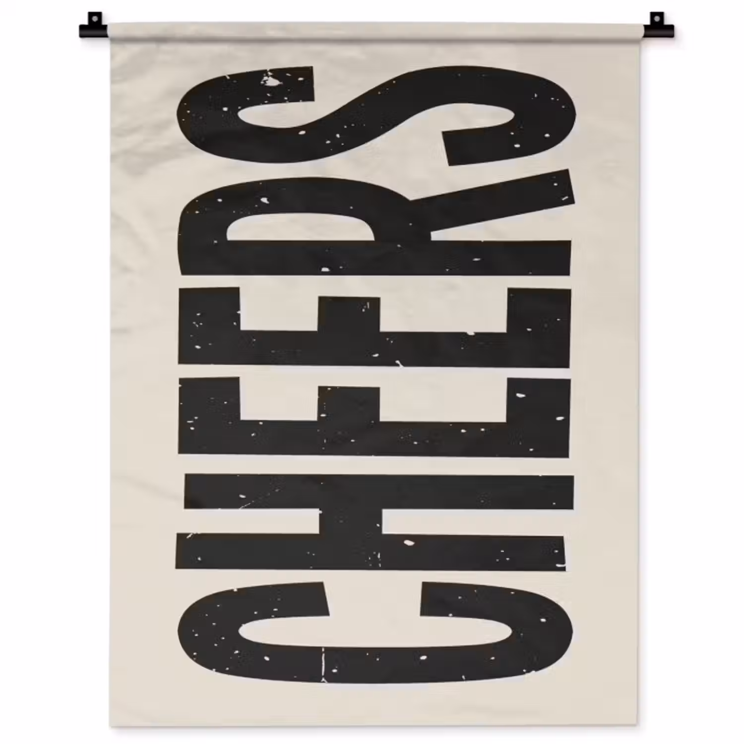 Wandkleed - Cheers - Japandi - Zwart - Letters
