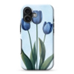 Tulpen - Blauw - Bladeren Toughcase MagSafe Apple iPhone 17 klein -3d