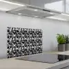 Driehoeken - Geometrisch - Zwart - Wit keuken achterwand spatscherm klein 900 -3d_schuin