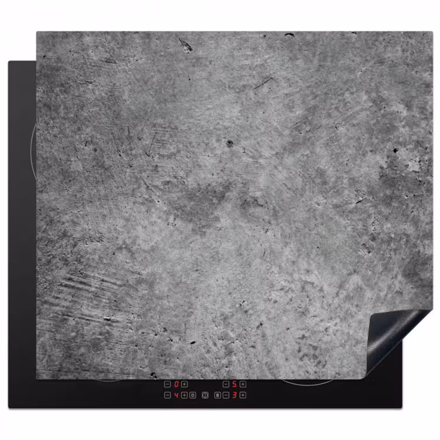 Herdabdeckplatte - Beton - Schiefer - Grau -Betonstruktur