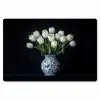 Wit - Bloemen - Tulpen - Vaas Placemat vinyl groot -zzsfeer1_Kitchenyeah-website