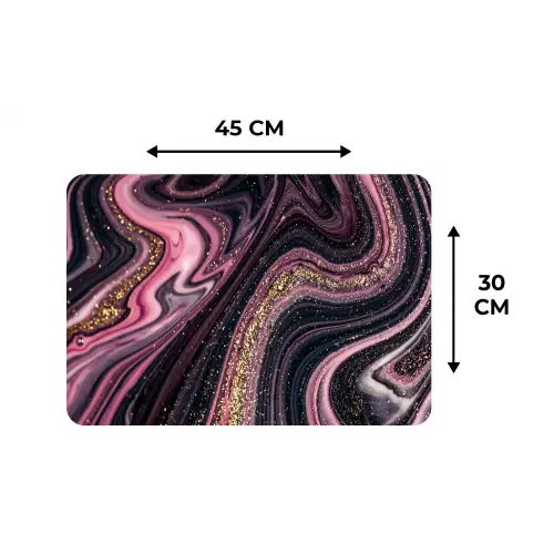 Marmerlook - Roze - Paars - Goud - Luxe - Marmer Placemat vinyl groot -specs