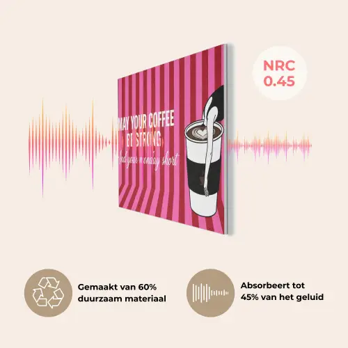 Roze - Strepen - Koffie - Maandag PET vilt klein -USP_NL