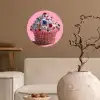 Cupcake - Kleurrijk - Edelstenen Wandcirkel behangsticker klein -sfeer1