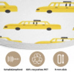 Taxi - Iconisch - Geel Akoestische PET Vilt - Rond klein 838 -closeup_DE