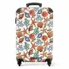 Koraal met zeesterren print NBS - Handbagage koffer - Volwassenen Unisex middel -productfoto_recht