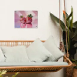 Disco - Fruit - Glitter - Strawberry tuinposter los doek klein -sfeer7
