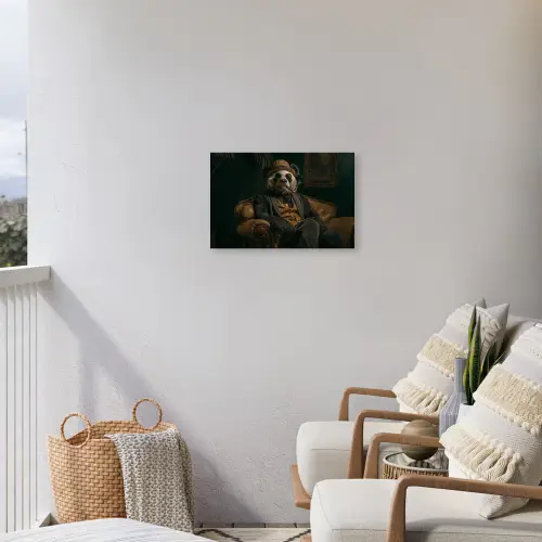 Panda - Hoed - Bril - Pak Tuinposter op houten frame 2 cm dik klein -sfeer1