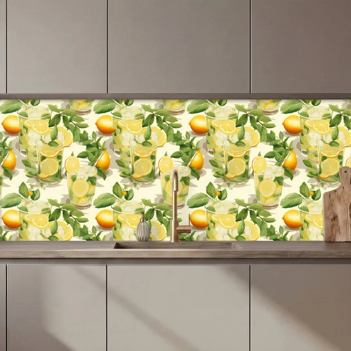 Citroen - Drankje - Glas - Munt keuken achterwand 2 middel 871 zz_3dshopping