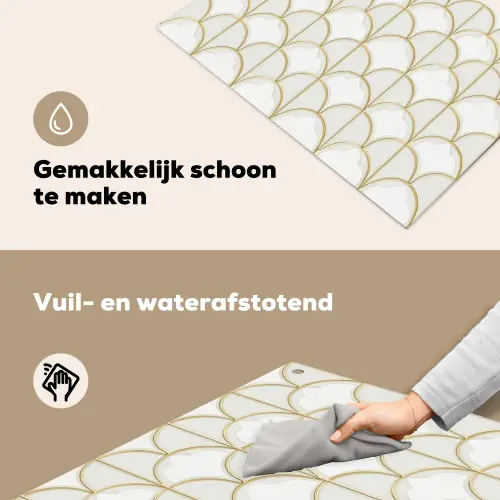 Mozaïek - Bogen - Goud Inductie beschemer met haakjes klein 777 -ky-schoon-nl