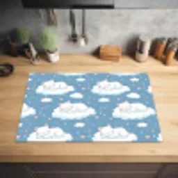 Kitten - Wolken - Blauw Inductie beschermer vinyl 3mm klein 276 -sfeer5