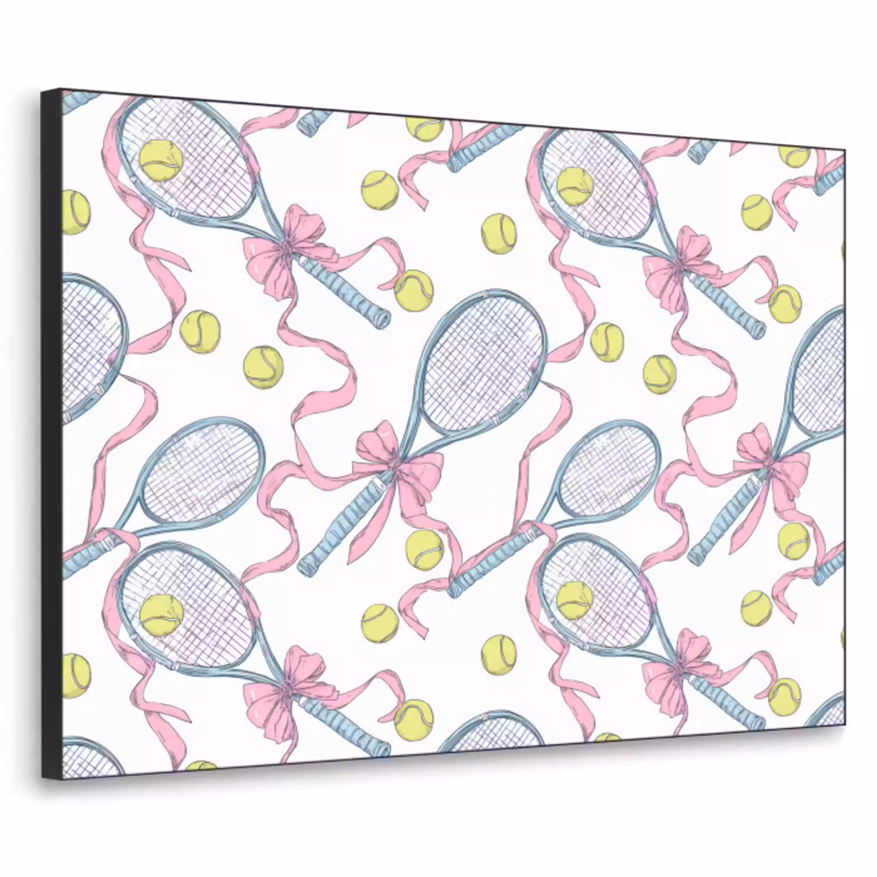 Tennis - Strikken - Kleurrijk Textielframe zwart klein 947 -3d