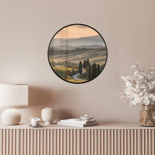 Toscaans - Landschap - Heuvels Fotolijst rond zonder passe partout klein -sfeer3