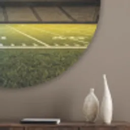 Voetbal - Stadion - Nacht - Modern Akoestische PET Vilt - Rond klein -sfeer5_closeup