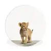 Leeuw - Welp - Kinderen - Jongens - Dieren - Meisjes Wandcirkel kunststof plaat 5mm dik klein -3d