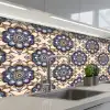 Floraal - Ornament - Blauw keuken achterwand 2 middel 871 -3d_schuin