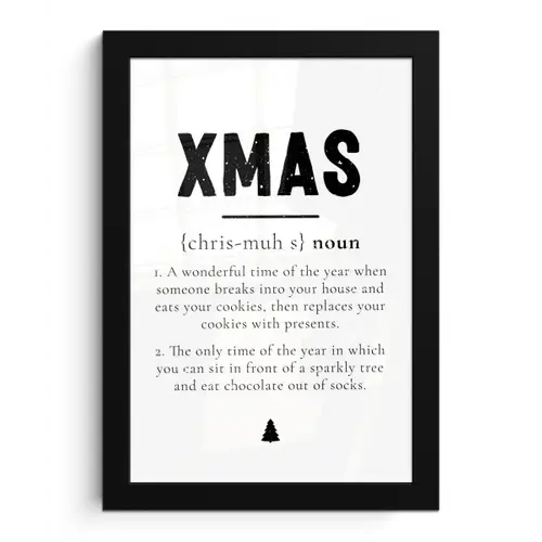 Kerst - Wit - Xmas - Quotes - Feestdagen fotolijst zwart zonder passe partout klein -3d