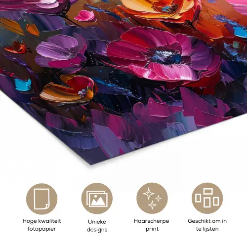 Bloemen - Botanisch - Kunst - Roze - Natuur poster papier klein -closeup_NL