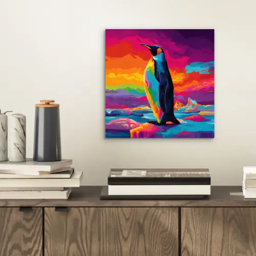 Ijsschots - Pinguïn - Abstract - Lucht aluminium wit klein -sfeer1