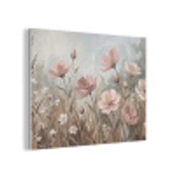 Bloemen - Botanisch - Schilderij - Pastel - Rustiek PET vilt klein -3d