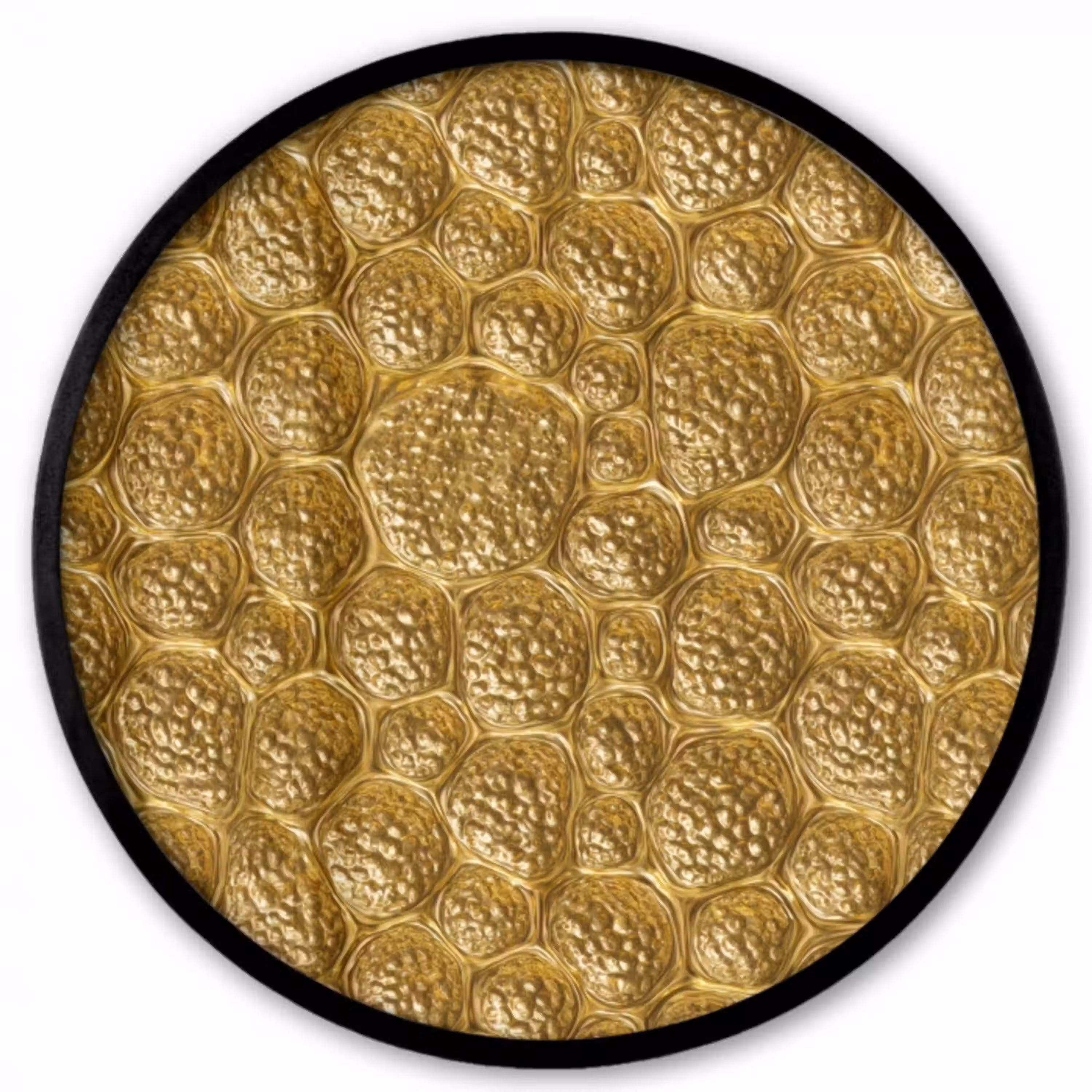 Gehamerd - Mozaïek - Antiek - Goud Fotolijst rond zonder passe partout klein 856 -3d