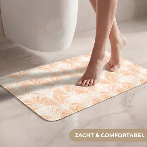 Waaier - Patroon - Perzik WCmat klein 1009 -USP_ZachtNL