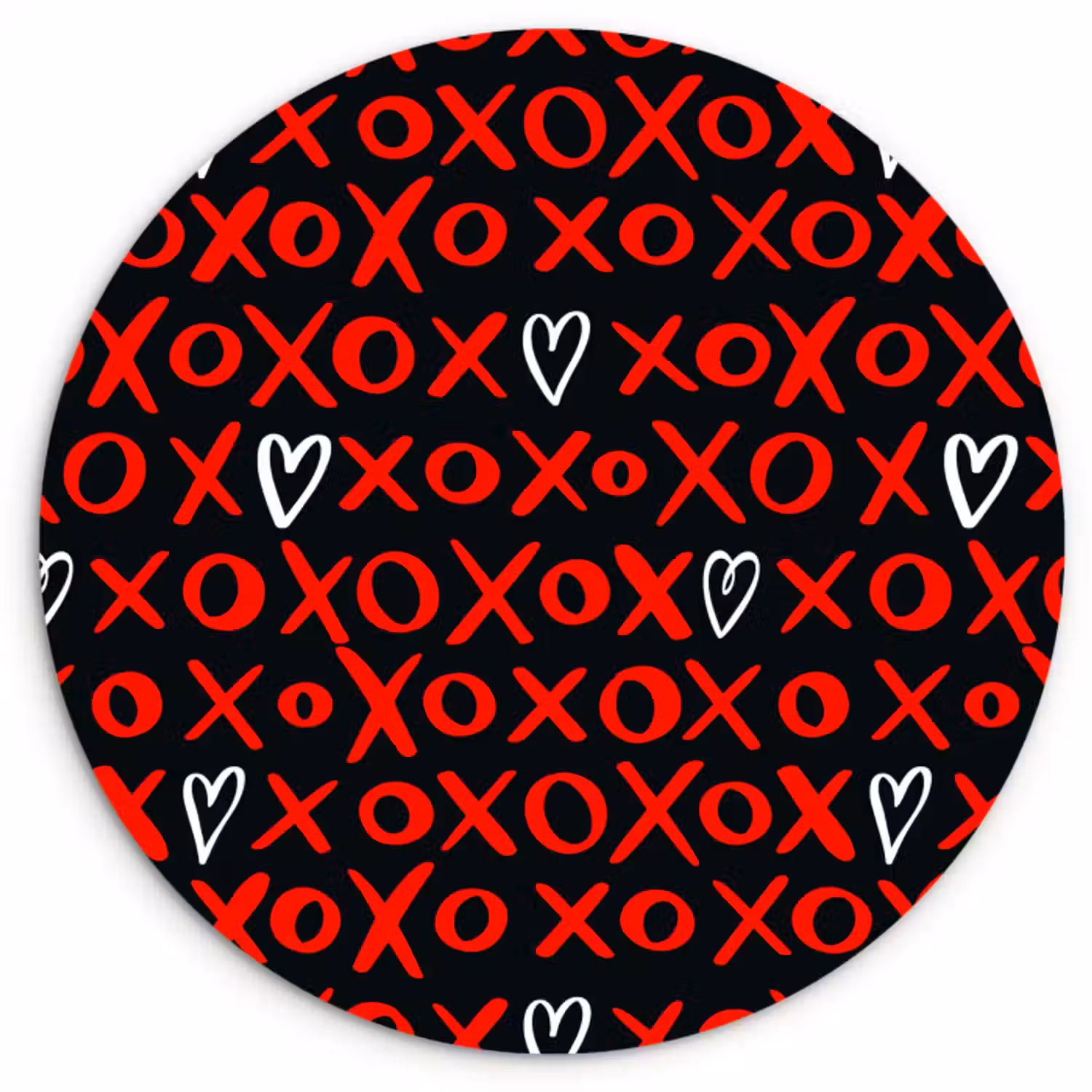 Muurcirkel glas - Zwart - Rood - Contrast - Liefde