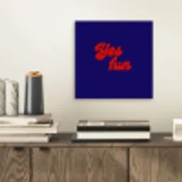 Blauw - Rood - Yes fun - 3D aluminium wit klein -sfeer1
