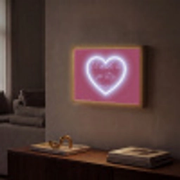 I liked it so it's mine - Neon hart - Roze Light Box met batterij (Wandlamp) middel -sfeer1