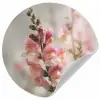 Bloem - Leeuwenbek - Roze - Stengel Wandcirkel behangsticker klein -3d