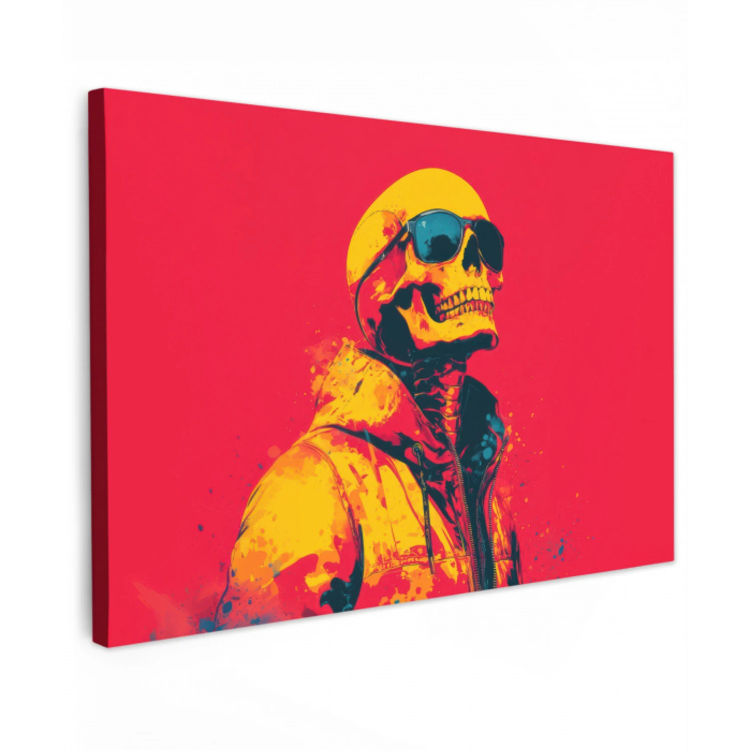 Zonnebril - Schedel - Jas - Rood canvas 2cm klein -z3d