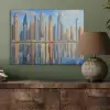 Skyline - Wolkenkrabbers - Water - Blauw PET vilt klein -sfeer2