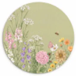 Botanisch - Bloemen - Kleurrijk Wandcirkel kunststof plaat 5mm dik klein -3d