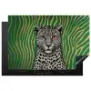 Panter - Zebrapatroon - Groen Inductie beschermer vinyl 3mm klein -3d