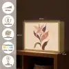 Minimalistisch - Bloem - Bladeren - Beige Light Box met batterij (Wandlamp) middel -USP_websiteoverzichtNL