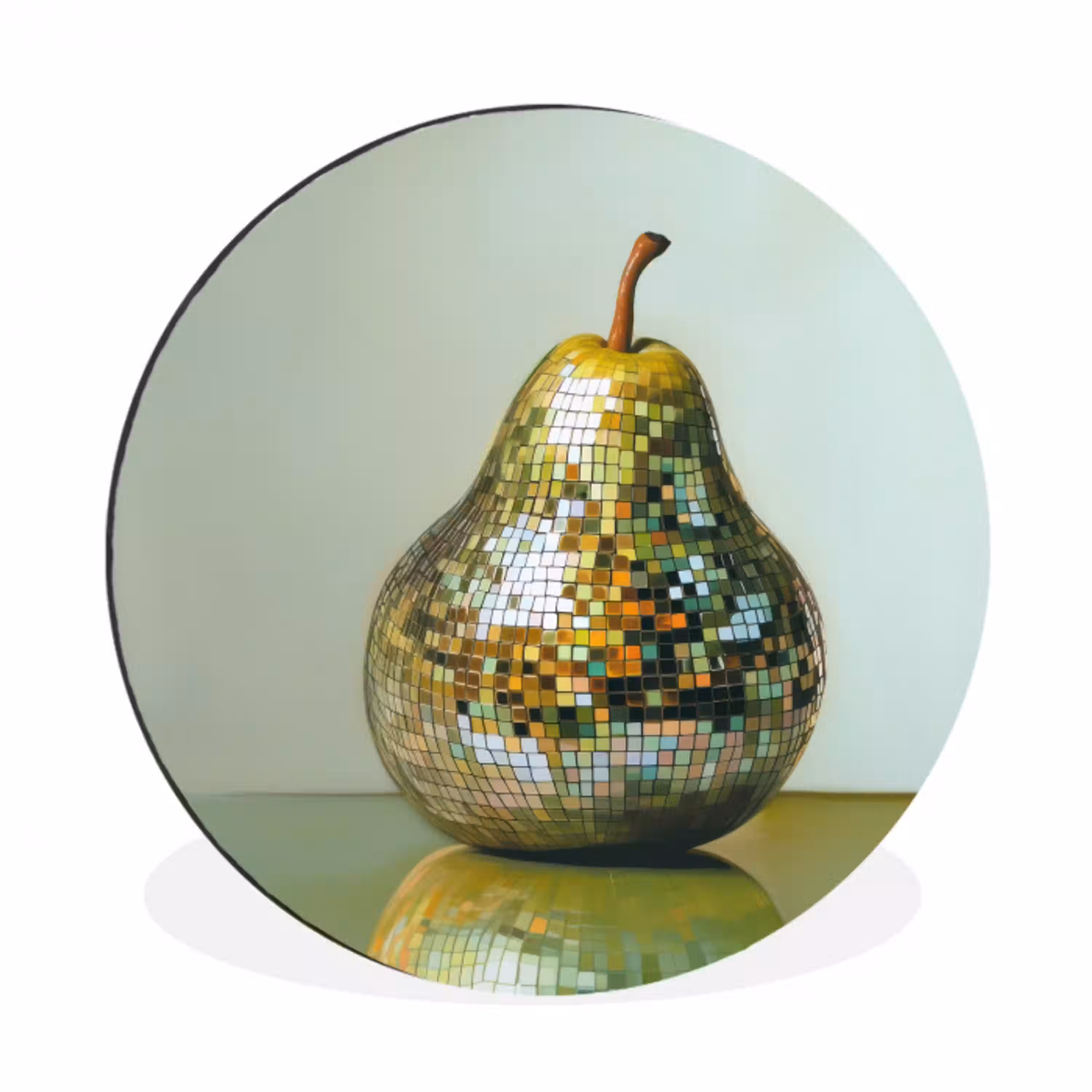 Fruit - Disco - Art - Glitter Wandcirkel aluminium klein -3d