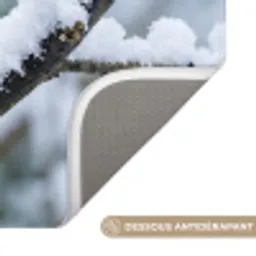 Roodborstje - Tak - Sneeuw - Winter - Levendig Badmat klein -USP_AntislipFR