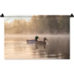 Eenden - Water - Mist - Natuur Wandkleed katoen klein -zz3d