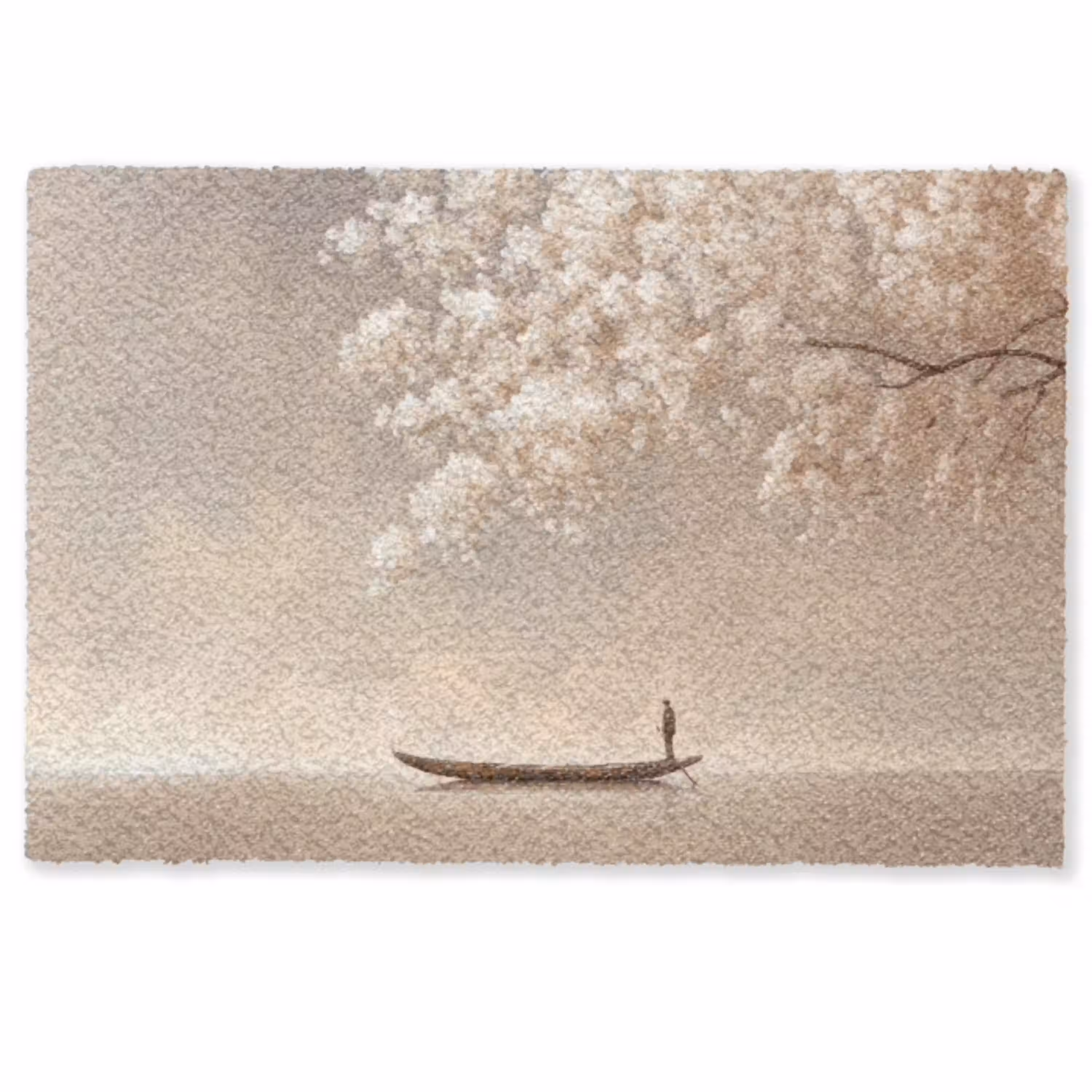 Bloesems - Wit - Boot - Minimalistisch Deurmat klein -zkaufland3d